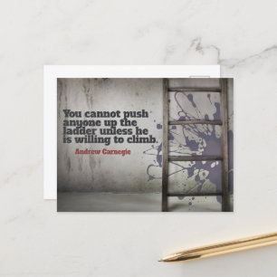 Andrew Carnegie Inspirational Quote "Push up" Postcard