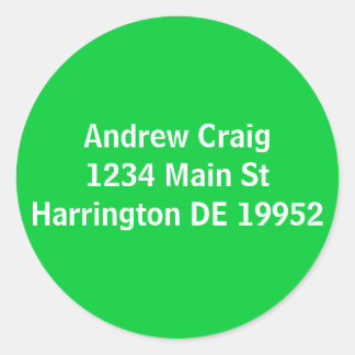 Andrew Craig1234 Main StHarrington DE 19952 Classic Round Sticker