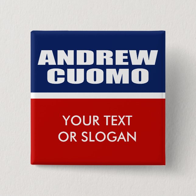 ANDREW CUOMO FOR GOVERNOR 15 CM SQUARE BADGE (Front)