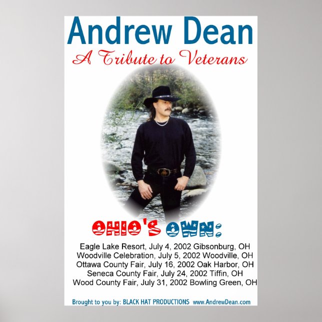 Andrew Dean summer 2002 concerts Poster (Front)