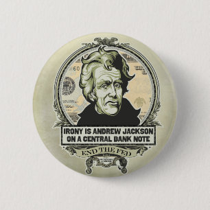 Andrew Jackson Central Bank Button