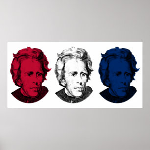 Andrew Jackson Red, White, and Blue Poster