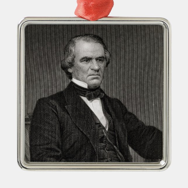 Andrew Johnson, engraved from a photograph by Thom Metal Tree Decoration (Front)