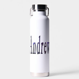 Andrew Name In Nebula Blue, Water Bottle