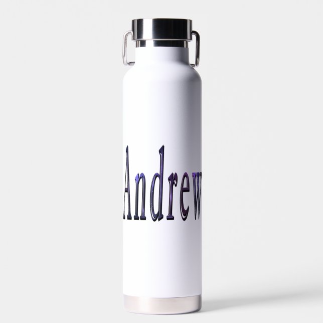 Andrew Name In Nebula Blue, Water Bottle (Front)