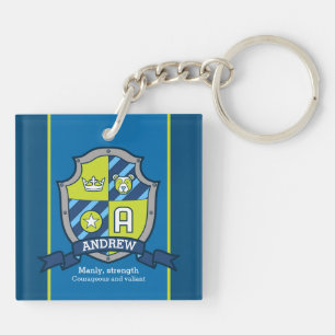 Andrew name meaning boys crest bear custom key ring