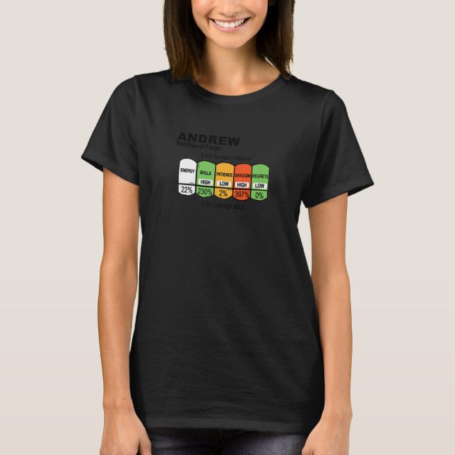 Andrew Nutritional Facts Andrew Premium T-Shirt (Front)