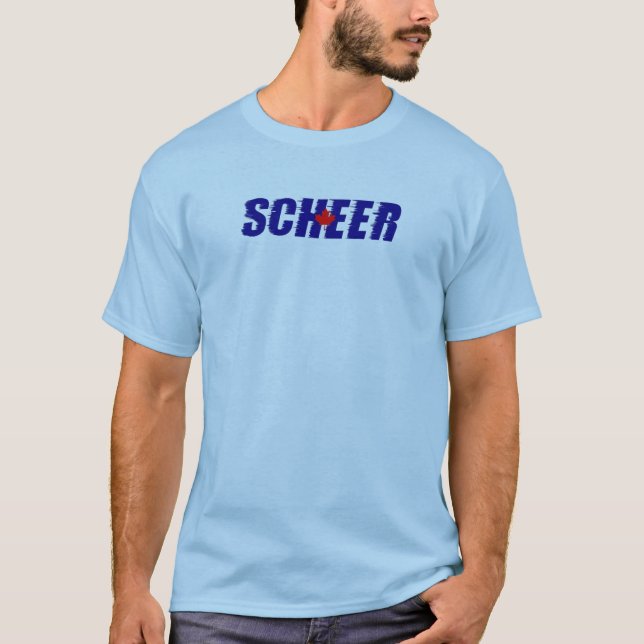 Andrew Scheer Speedy Bold Blue Maple Leaf Colour T-Shirt (Front)