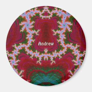 ANDREW ~ Shades of White, Green, Red Christmas ~  Magnet