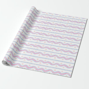 Andrew Stripe Pink and blue Wrapping Paper