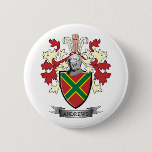 Andrews Family Crest Coat of Arms 6 Cm Round Badge