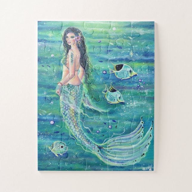 Andrina mermaid with angelfish puzzle by Renee (Vertical)