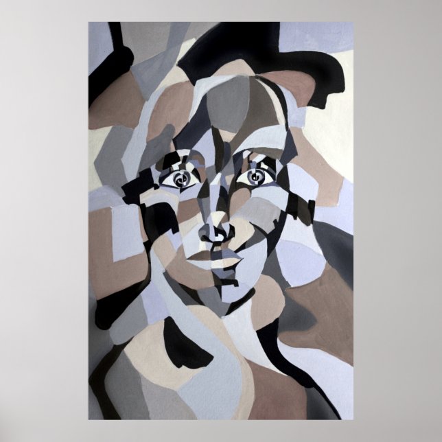 Androgin Abstract in Modern Geometric Cubism Poster (Front)