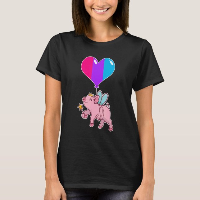 Androgyne Pig Fairy  Nonbinary Gender T-Shirt (Front)