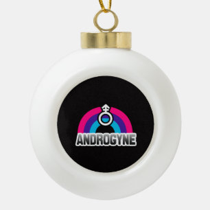 Androgyne Pride Ceramic Ball Christmas Ornament