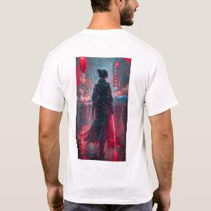Androgynous Female Samurai Anime Art T-Shirt