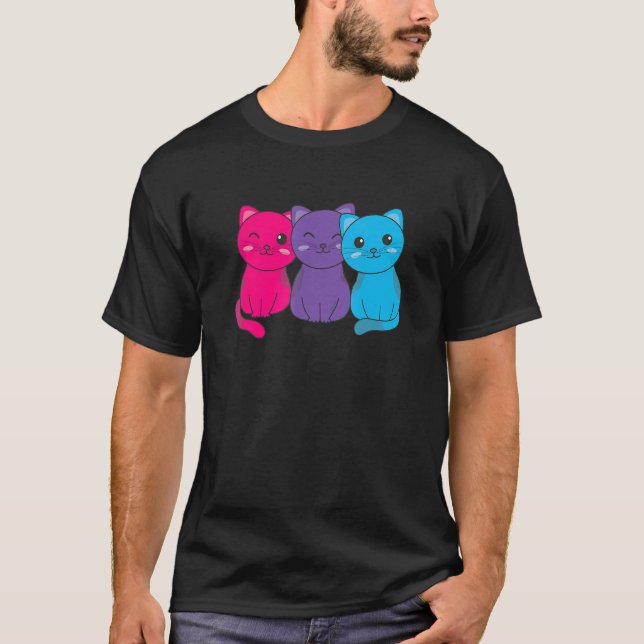 Androgynous Flag Pile Pride Lgbtq Cats Cute Androg T-Shirt (Front)