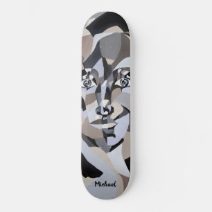 Androgynous Illustration with Typograpy Skateboard