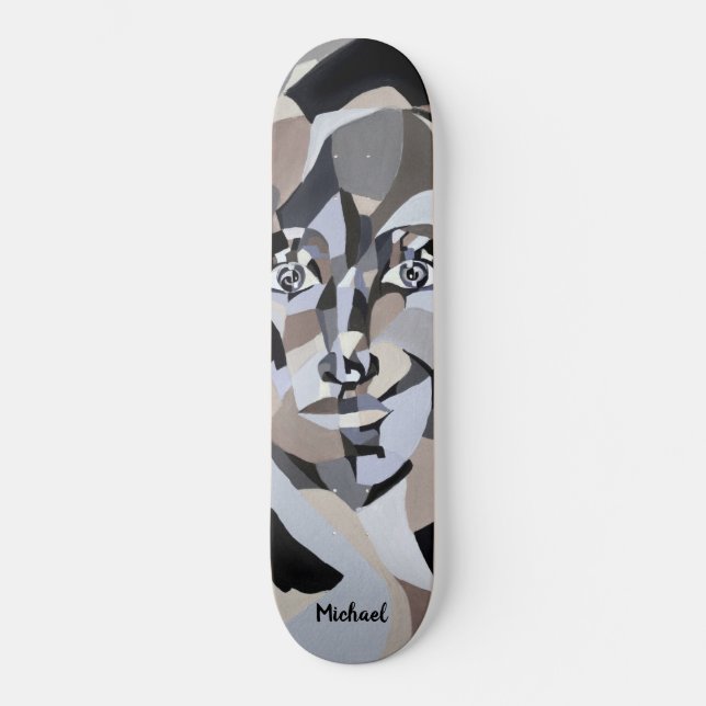  Androgynous Illustration with Typograpy  Skateboard (Front)