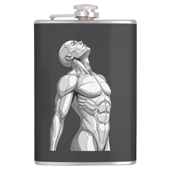 Android Anatomy: Cyborg Stainless Steel Flask (Front)