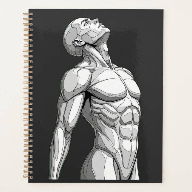 Android Anatomy: Futuristic Cyborg Daily Planner (Front)