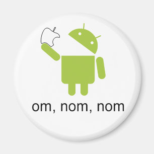android > apple (round magnet) magnet