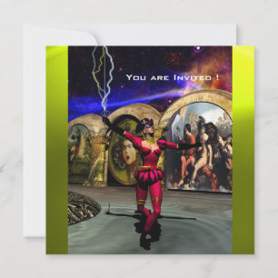 ANDROID BALLET,Red Yellow Blue Science Fiction Invitation