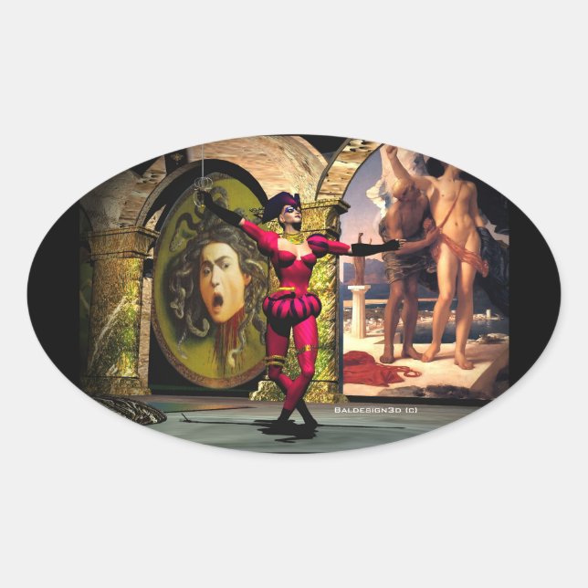 ANDROID BALLET , Science Fiction Oval Sticker (Front)