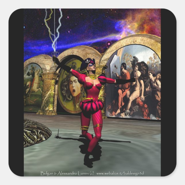 ANDROID BALLET , Science Fiction Square Sticker (Front)