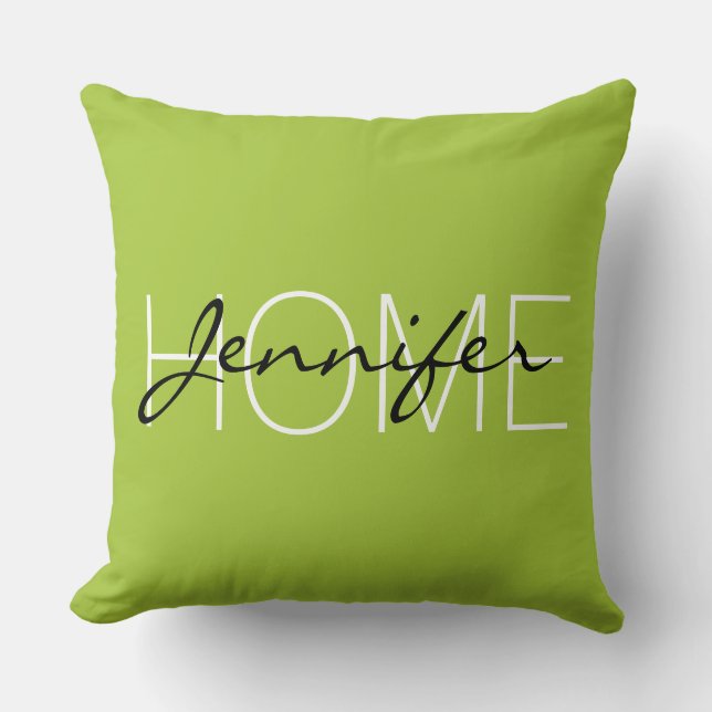 Android green colour home monogram cushion (Front)