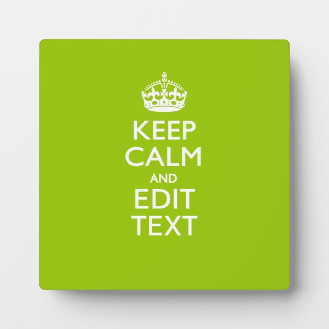Android Green Decor Keep Calm And Your Text Plaque (Front)