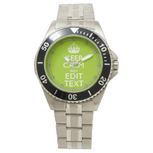 Android Green Decor Keep Calm And Your Text Watch