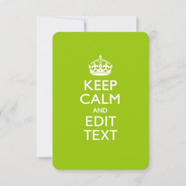 Android Green Keep Calm And Your Text (Front)