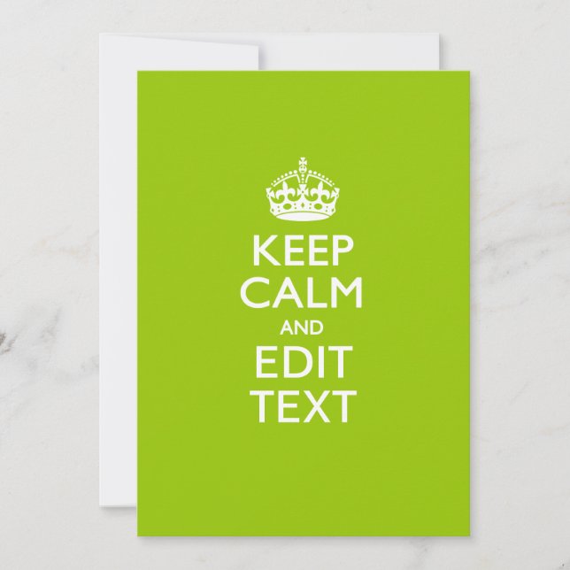 Android Green Keep Calm And Your Text (Front)