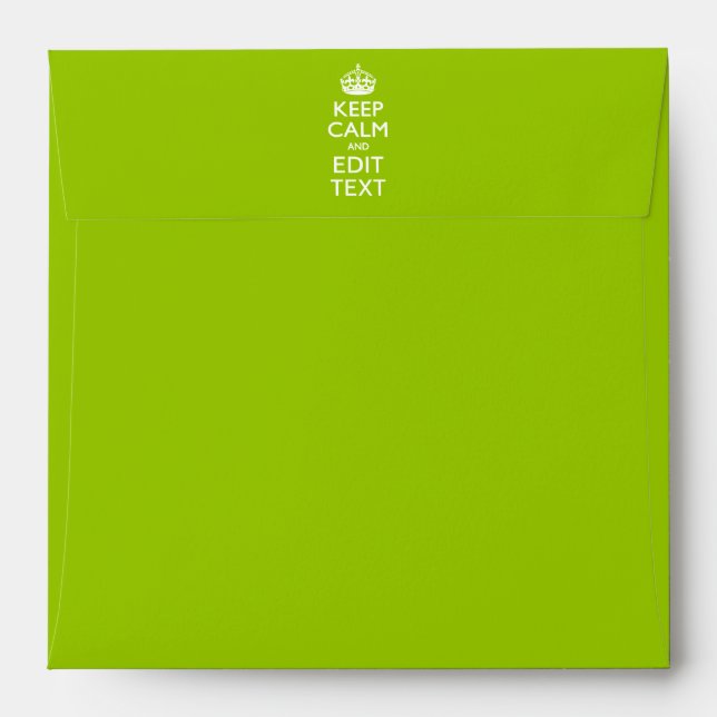 Android Green Keep Calm And Your Text Envelopes (Back (Top Flap))