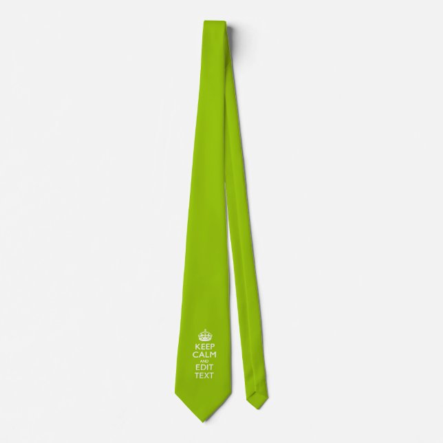 Android Green Keep Calm And Your Text Tie (Front)