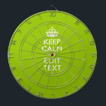 Android Green Keep Calm Have Your Text Dartboard<br><div class="desc">Your Keep Calm saying on a fine custom android green accent color style decor. A personalized Keep Calm style saying on a one of a kind gift. Humorous or whimsical try on your creative words on two editable lines of text. Remember to use CAPITAL letters for best results. Use the...</div>
