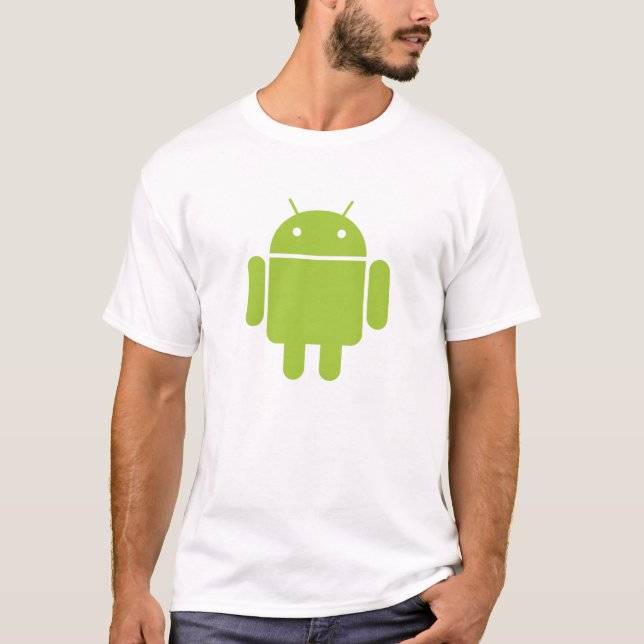 Android Green Melange Ringer T-Shirt (Front)