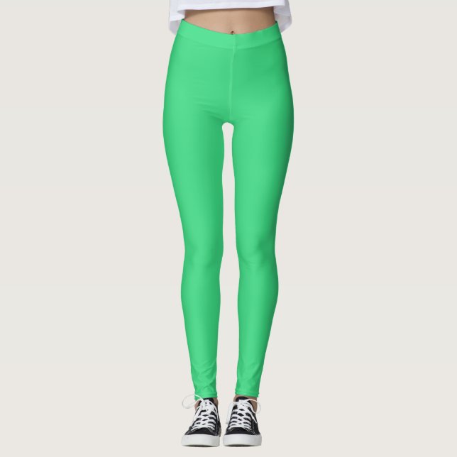 Android green (solid colour)  leggings (Front)