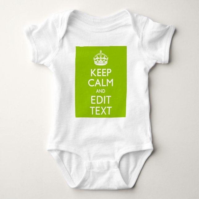 Android Green Style Keep Calm And Your Text Baby Bodysuit (Front)