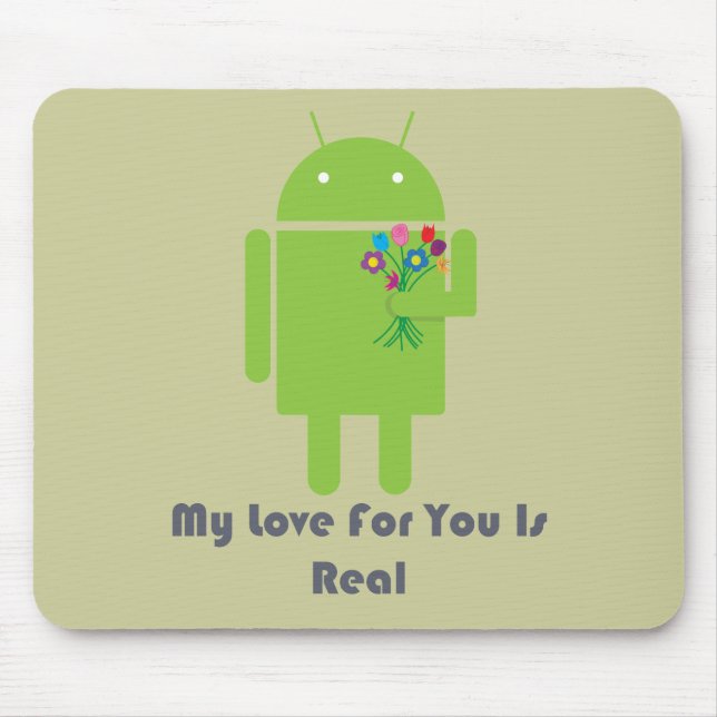 Android in Love Mouse Pad (Front)