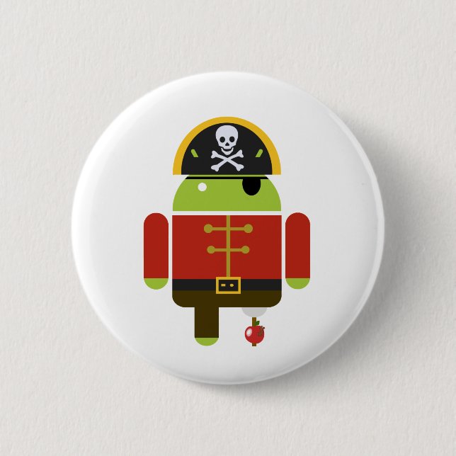 Android Pirate - Andy 6 Cm Round Badge (Front)
