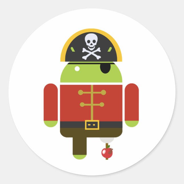 Android Pirate - Andy Classic Round Sticker (Front)