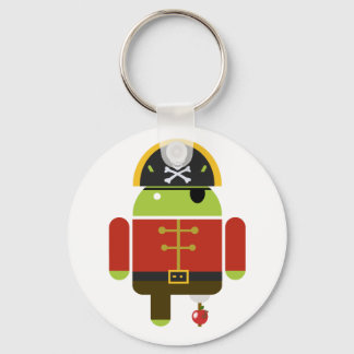 Android Pirate Crushing An Apple Key Ring