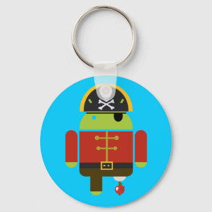 Android Pirate crushing an apple Key Ring