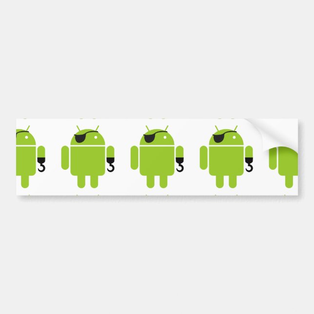 Android Robot Icon as a Pirate Bumper Sticker (Front)