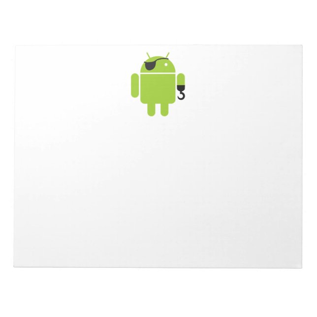 Android Robot Icon as a Pirate Notepad (Front)