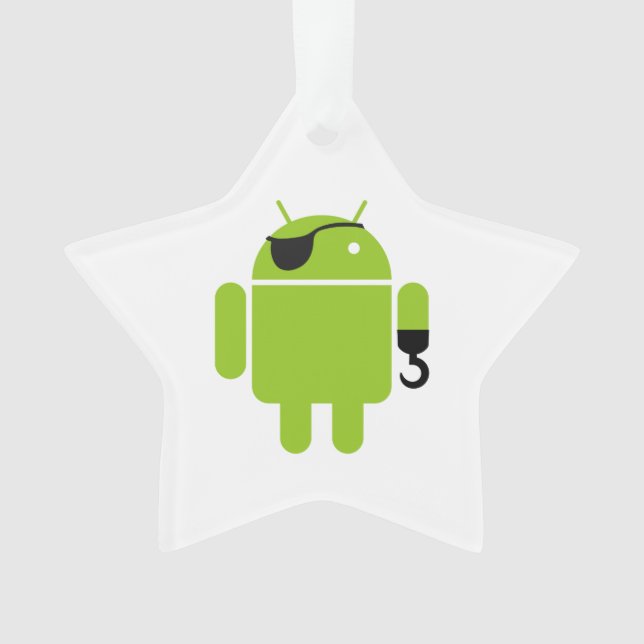 Android Robot Icon as a Pirate Ornament (Front)