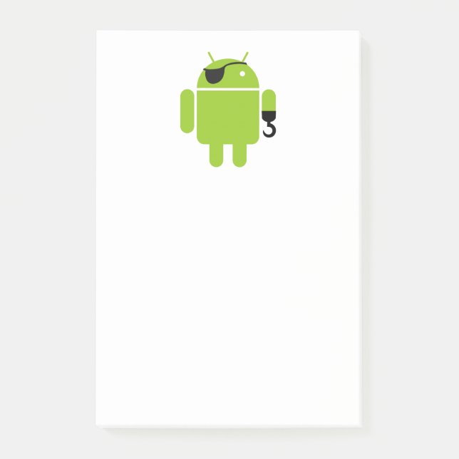 Android Robot Icon as a Pirate Post-it Notes (Front)