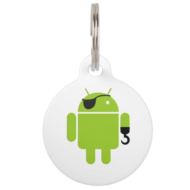 Android Robot Mighty Pirate Pet Tag (Front)
